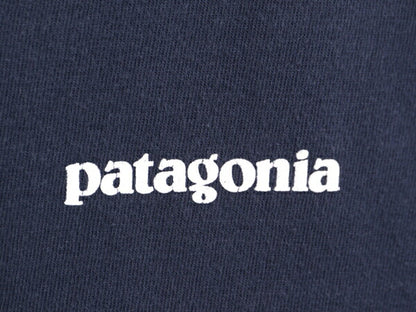 17年製 パタゴニア 両面 プリント 半袖 Tシャツ メンズ L / 古着 Patagonia アウトドア フィッツロイ P6 バックプリント ボックスロゴ 紺