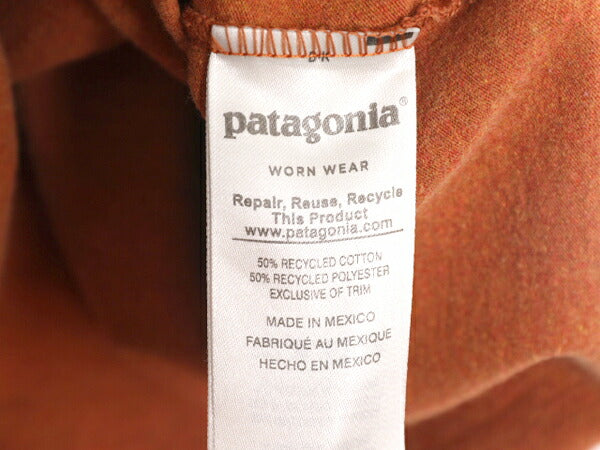 18年製 パタゴニア 両面 プリント 半袖 Tシャツ メンズ М 古着 Patagonia アウトドア フィッツロイ イラスト ボックスロゴ バックプリント