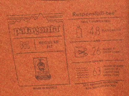18年製 パタゴニア 両面 プリント 半袖 Tシャツ メンズ М 古着 Patagonia アウトドア フィッツロイ イラスト ボックスロゴ バックプリント