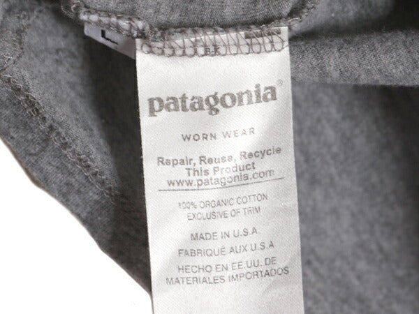 17年製 USA製 パタゴニア プリント 半袖 Tシャツ レディース L 古着 Patagonia アウトドア オーガニックコットン パステル フィッツロイ 灰