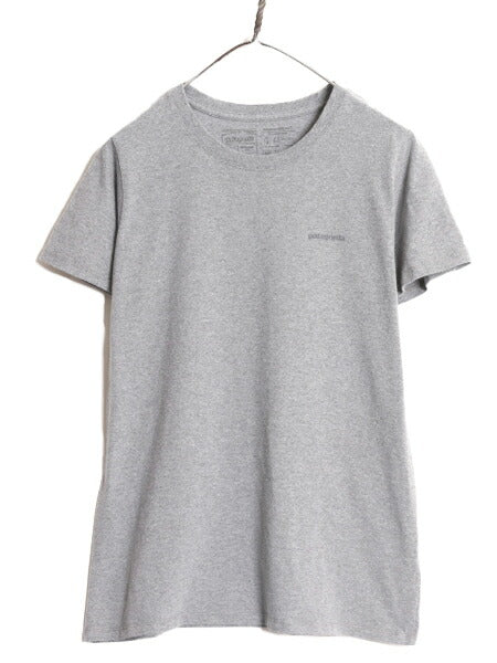 パタゴニア 両面 プリント 半袖 Tシャツ レディース L 古着 Patagonia フィッツロイ アウトドア グラフィック イラスト バックプリント 灰