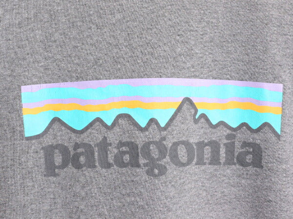 パタゴニア 両面 プリント 半袖 Tシャツ レディース L 古着 Patagonia フィッツロイ アウトドア グラフィック イラスト バックプリント 灰