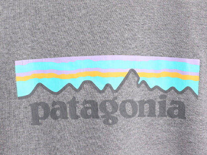 パタゴニア 両面 プリント 半袖 Tシャツ レディース L 古着 Patagonia フィッツロイ アウトドア グラフィック イラスト バックプリント 灰
