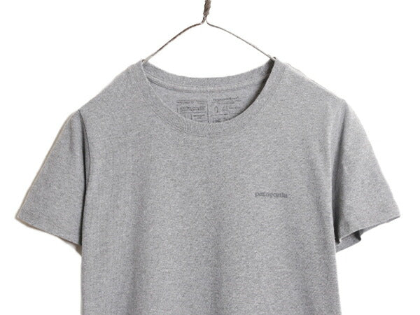 パタゴニア 両面 プリント 半袖 Tシャツ レディース L 古着 Patagonia フィッツロイ アウトドア グラフィック イラスト バックプリント 灰