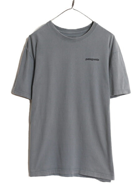 17年製 パタゴニア 両面 プリント 半袖 Tシャツ メンズ L / 古着 Patagonia アウトドア フィッツロイ P6 ボックスロゴ バックプリント 灰