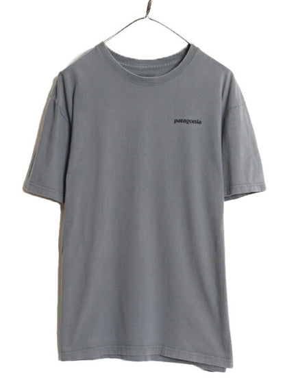 17年製 パタゴニア 両面 プリント 半袖 Tシャツ メンズ L / 古着 Patagonia アウトドア フィッツロイ P6 ボックスロゴ バックプリント 灰
