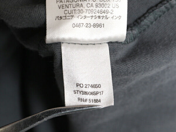 17年製 パタゴニア 両面 プリント 半袖 Tシャツ メンズ L / 古着 Patagonia アウトドア フィッツロイ P6 ボックスロゴ バックプリント 灰
