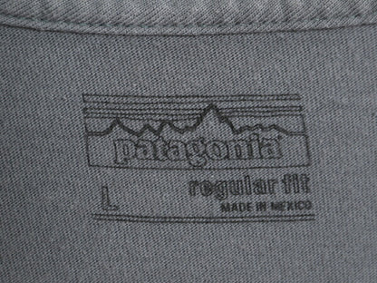 17年製 パタゴニア 両面 プリント 半袖 Tシャツ メンズ L / 古着 Patagonia アウトドア フィッツロイ P6 ボックスロゴ バックプリント 灰