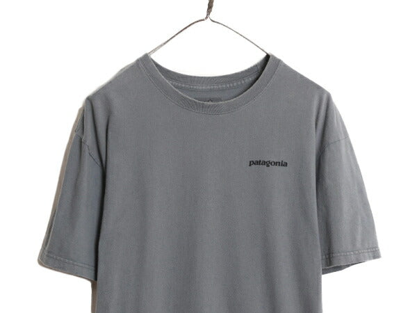 17年製 パタゴニア 両面 プリント 半袖 Tシャツ メンズ L / 古着 Patagonia アウトドア フィッツロイ P6 ボックスロゴ バックプリント 灰