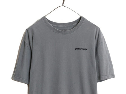 17年製 パタゴニア 両面 プリント 半袖 Tシャツ メンズ L / 古着 Patagonia アウトドア フィッツロイ P6 ボックスロゴ バックプリント 灰