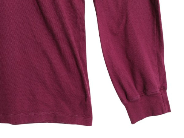 ノースフェイス プリント 長袖 Tシャツ メンズ XL 古着 アウトドア ロンT ロングスリーブ クルーネック 袖プリント ワンポイント パープル