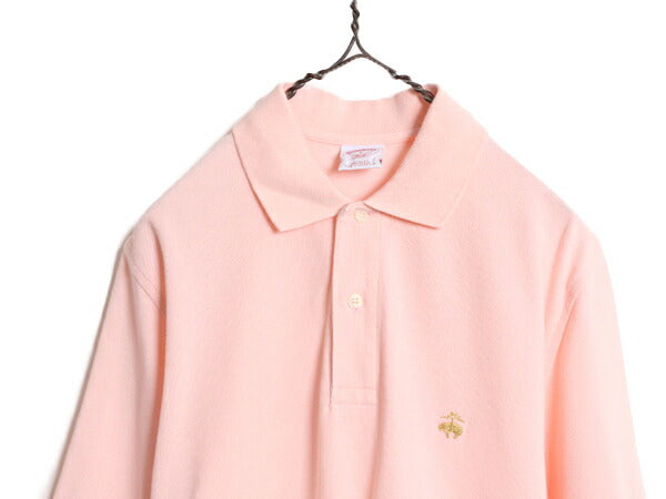 ブルックスブラザーズ 鹿の子 半袖 ポロシャツ メンズ S / 古着 Brooks Brothers 346 半袖シャツ ワンポイント オリジナル フィット ピンク