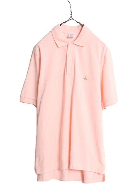 ブルックスブラザーズ 鹿の子 半袖 ポロシャツ メンズ S / 古着 Brooks Brothers 346 半袖シャツ ワンポイント オリジナル フィット ピンク