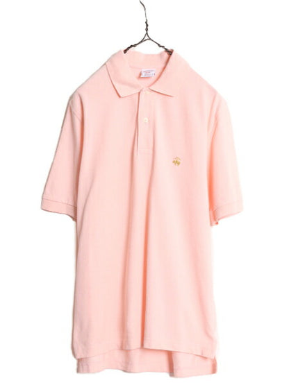 ブルックスブラザーズ 鹿の子 半袖 ポロシャツ メンズ S / 古着 Brooks Brothers 346 半袖シャツ ワンポイント オリジナル フィット ピンク