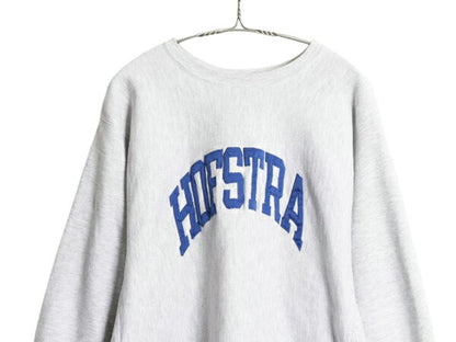 90s USA製 チャンピオン リバースウィーブ カレッジ 刺繍 スウェット メンズ XL オールド トレーナー 裏起毛 ヘビーウェイト 目付き 杢灰