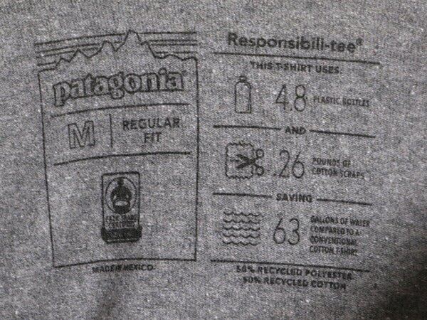 18年製 パタゴニア 両面 プリント 半袖 Tシャツ メンズ М / 古着 Patagonia アウトドア フィッツロイ P6 ボックスロゴ バックプリント 灰