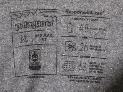 18年製 パタゴニア 両面 プリント 半袖 Tシャツ メンズ М / 古着 Patagonia アウトドア フィッツロイ P6 ボックスロゴ バックプリント 灰