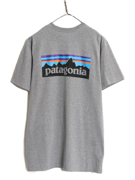 18年製 パタゴニア 両面 プリント 半袖 Tシャツ メンズ М / 古着 Patagonia アウトドア フィッツロイ P6 ボックスロゴ バックプリント 灰