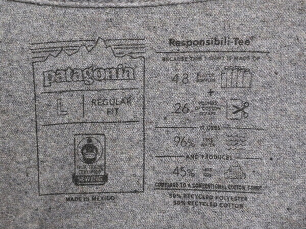21年製 パタゴニア 両面 プリント 半袖 Tシャツ メンズ L 古着 Patagonia アウトドア  グラフィック イラスト バックプリント クルーネック