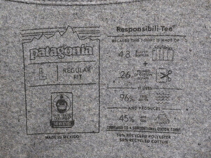 21年製 パタゴニア 両面 プリント 半袖 Tシャツ メンズ L 古着 Patagonia アウトドア  グラフィック イラスト バックプリント クルーネック
