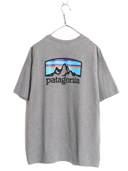 21年製 パタゴニア 両面 プリント 半袖 Tシャツ メンズ L 古着 Patagonia アウトドア  グラフィック イラスト バックプリント クルーネック