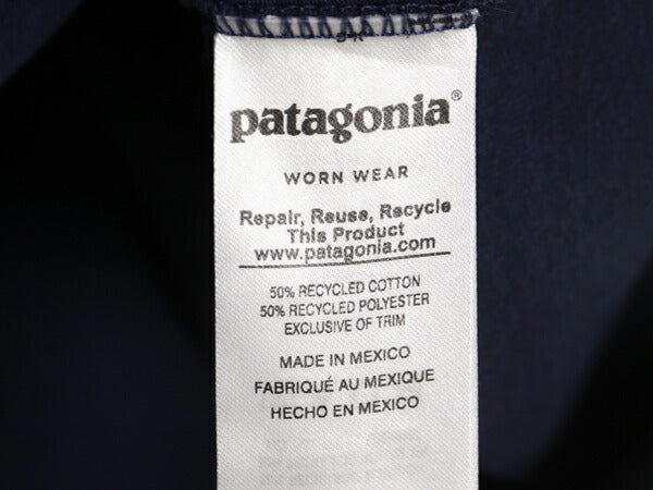 18年製 パタゴニア プリント 半袖 Tシャツ レディース М / Patagonia アウトドア グラフィック ステッカー レスポンシビリティー ネイビー