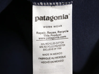 18年製 パタゴニア プリント 半袖 Tシャツ レディース М / Patagonia アウトドア グラフィック ステッカー レスポンシビリティー ネイビー