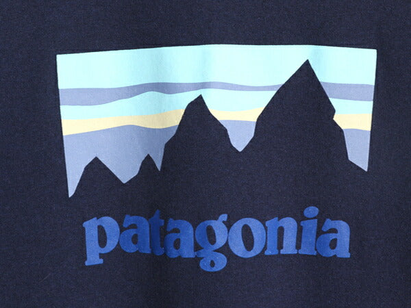 18年製 パタゴニア プリント 半袖 Tシャツ レディース М / Patagonia アウトドア グラフィック ステッカー レスポンシビリティー ネイビー