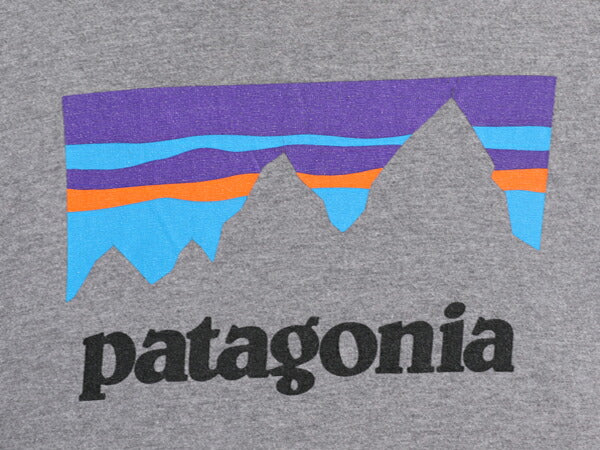 パタゴニア プリント 長袖 Tシャツ メンズ М 古着 Patagonia アウトドア ロンT グラフィック ステッカー ロゴ ワンポイント クルーネック