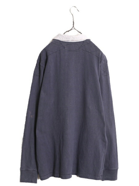 ヴィンテージ加工 ラグビー ラルフローレン 長袖 ラガー シャツ メンズ XL / ポロ ラグビーシャツ 長袖シャツ 大きいサイズ ヘビーウェイト