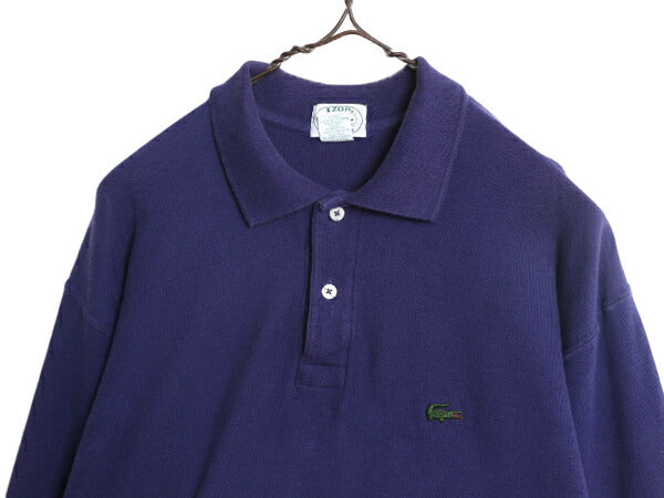 80s 90s ラコステ 長袖 ポロシャツ メンズ M 80年代 90年代 オールド ヴィンテージ IZOD LACOSTE 長袖シャツ ワンポイント ヘビーウェイト