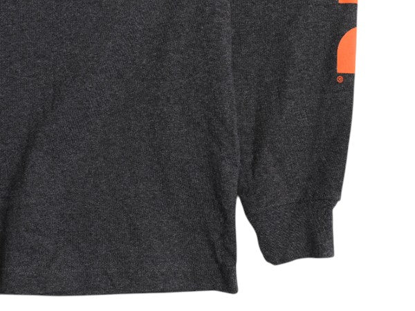 デッドストック カーハート プリント 長袖 Tシャツ メンズ S / 新品 ロンT 袖プリント ヘビーウェイト クルーネック ロングスリーブ 濃灰