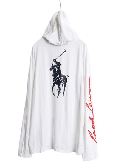 デッドストック ビックポニー ポロ ラルフローレン フード パーカー メンズ XL 長袖 Tシャツ ロンT プルオーバー 大きいサイズ カットソー