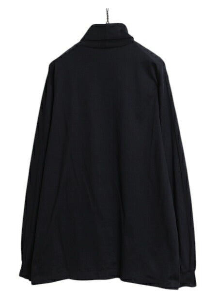 デッドストック USA製 ランズエンド タートルネック 長袖 Tシャツ メンズ L 小さめ M / ロンT コットン ロングスリーブ カットソー 無地 黒
