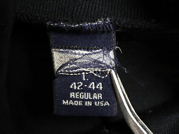 デッドストック USA製 ランズエンド タートルネック 長袖 Tシャツ メンズ L 小さめ M / ロンT コットン ロングスリーブ カットソー 無地 黒