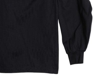 デッドストック USA製 ランズエンド タートルネック 長袖 Tシャツ メンズ L 小さめ M / ロンT コットン ロングスリーブ カットソー 無地 黒