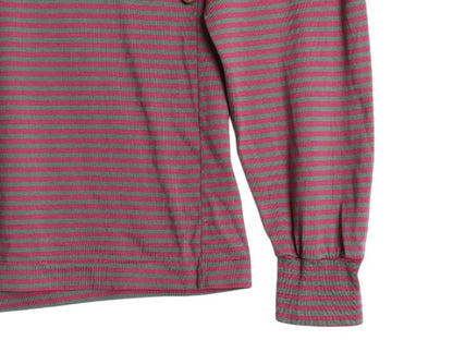 90s USA製 ランズエンド タートルネック ボーダー 長袖 Tシャツ メンズ S / オールド ロンT 薄手 ストレッチ コットン スムース カットソー