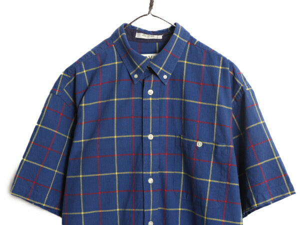 00s オービス チェック 半袖 ボタンダウン シャツ メンズ L / 古着 00年代 オールド ORVIS コットン 半袖シャツ ポケット付き マルチカラー