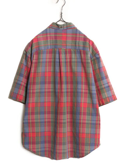 90s OLD GAP チェック 半袖 ボタンダウン シャツ メンズ XL / 90年代 オールド ギャップ 半袖シャツ 大きいサイズ マルチカラー BD 旧タグ