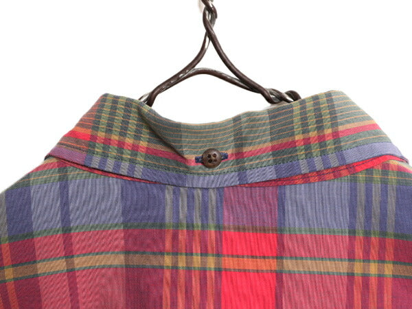 90s OLD GAP チェック 半袖 ボタンダウン シャツ メンズ XL / 90年代 オールド ギャップ 半袖シャツ 大きいサイズ マルチカラー BD 旧タグ