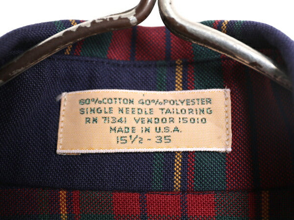 80s USA製 エルエルビーン チェック 長袖 ボタンダウン シャツ メンズ M / 80年代 LLBEAN ヴィテージ LLビーン BD 長袖シャツ マルチカラー