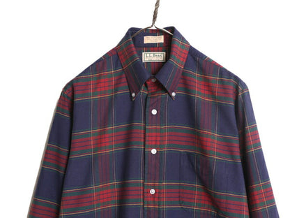 80s USA製 エルエルビーン チェック 長袖 ボタンダウン シャツ メンズ M / 80年代 LLBEAN ヴィテージ LLビーン BD 長袖シャツ マルチカラー