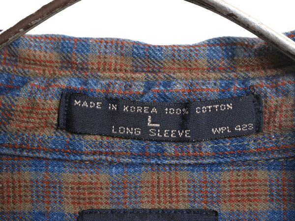 90s ドッカーズ リーバイス チェック 長袖 シャツ メンズ L 古着 90年代 オールド LEVIS DOCKERS ポケット付き マルチカラー 総柄シャツ