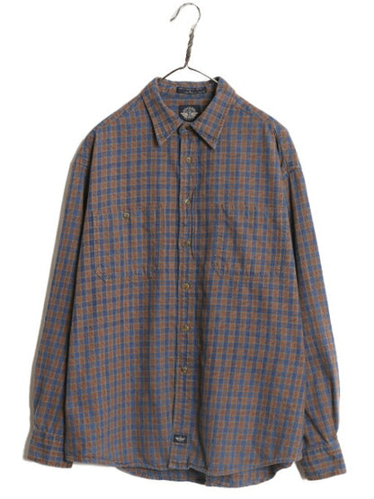 90s ドッカーズ リーバイス チェック 長袖 シャツ メンズ L 古着 90年代 オールド LEVIS DOCKERS ポケット付き マルチカラー 総柄シャツ