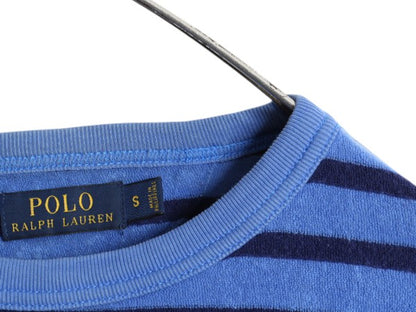 ポロ ラルフローレン ボーダー パイル 長袖 Tシャツ メンズ レディース S ロンT サーフ カットソー タオル生地 ワンポイント ツートン 起毛