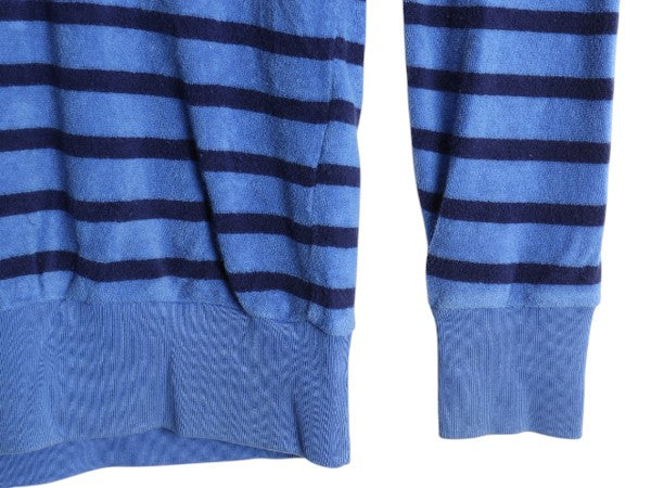 ポロ ラルフローレン ボーダー パイル 長袖 Tシャツ メンズ レディース S ロンT サーフ カットソー タオル生地 ワンポイント ツートン 起毛