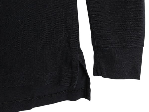 バーバリー ブリット 鹿の子 長袖 ポロシャツ メンズ XL / 長袖シャツ ノバチェック カットソー シンプル トラッド ブラック 大きいサイズ