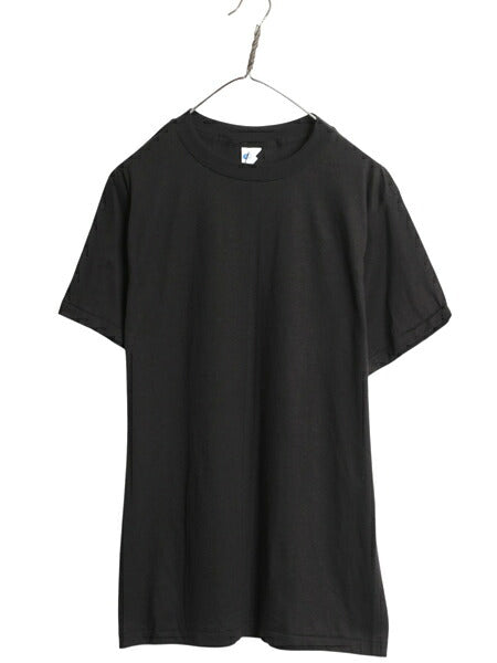 デッドストック 80s USA製 アンビル 無地 半袖 Tシャツ メンズ L 小さめ M 程 新品 ヴィンテージ シングルステッチ ブランク カットソー 黒