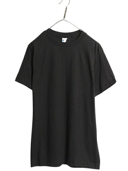 デッドストック 80s USA製 アンビル 無地 半袖 Tシャツ メンズ L 小さめ M 程 新品 ヴィンテージ シングルステッチ ブランク カットソー 黒