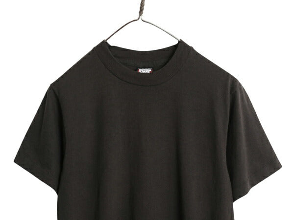 90s USA製 スクリーン スターズ 無地 半袖 Tシャツ メンズ М 黒 古着 オールド シングルステッチ カットソー トップス シンプル ブラック